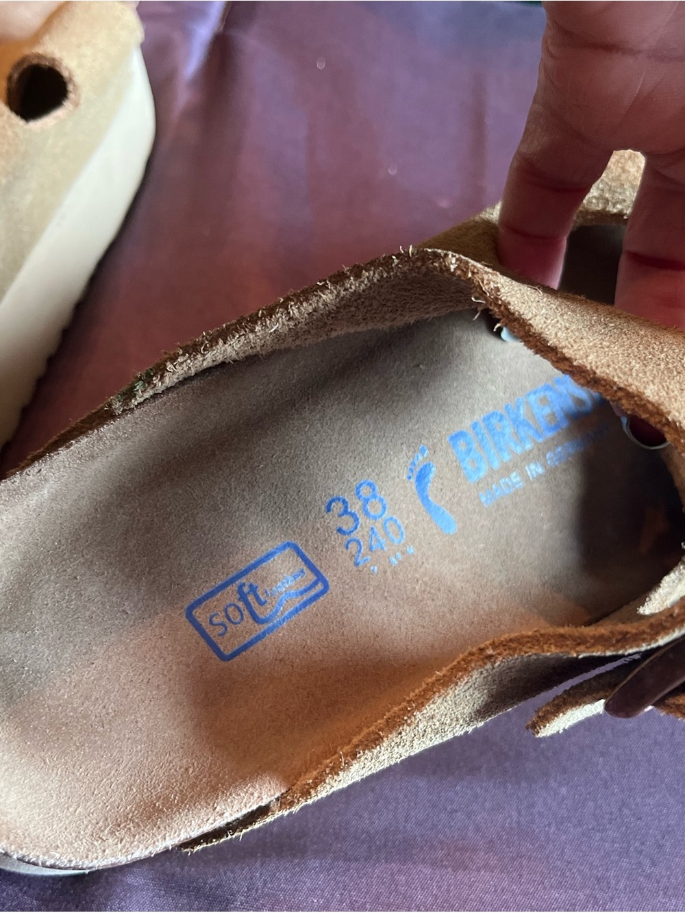 Birkenstock Arizona Suede Double-Strap Sandal - Brown Size 38- 7.5 - Picture 7 of 7
